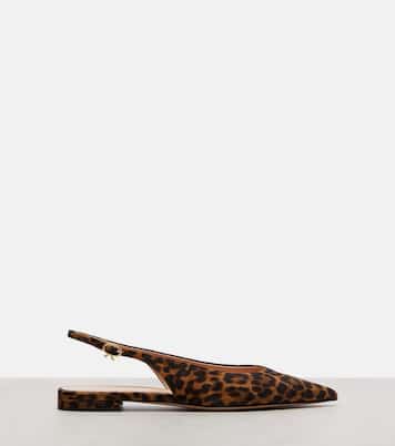 Robbie leopard-print suede slingback flats | Gianvito Rossi