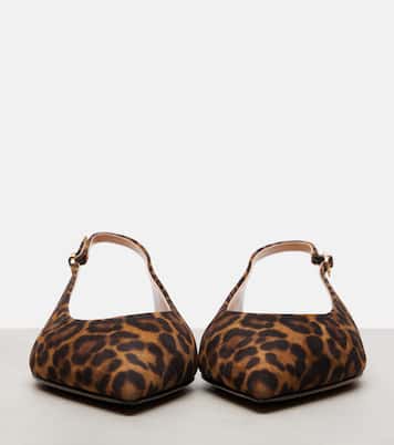 Robbie leopard-print suede slingback flats | Gianvito Rossi