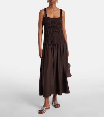 Smocked midi dress | Tory Burch