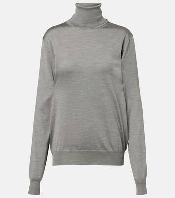 Liwen silk turtleneck top | The Row