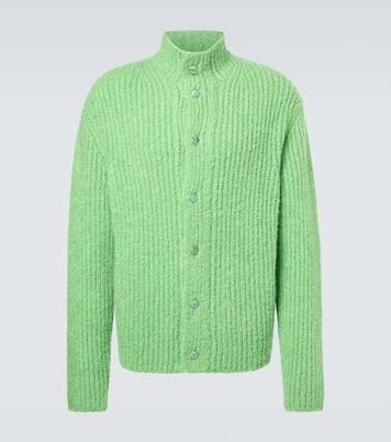 Cardigan in bouclé di cashmere a coste | God's True Cashmere