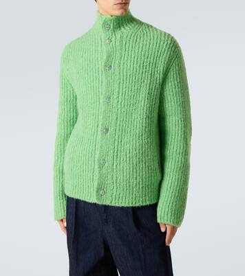 Cardigan in bouclé di cashmere a coste | God's True Cashmere