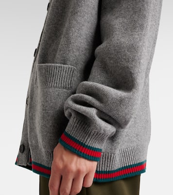 Cardigan Web Stripe aus Wolle und Kaschmir | Gucci