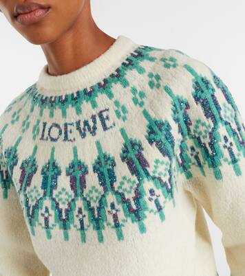 Pullover aus einem Wollgemisch mit Pailletten | Loewe