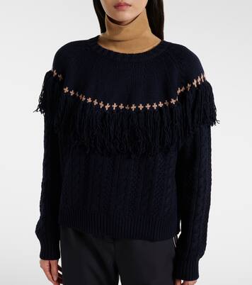 Clara fringed wool and cotton sweater | The Upside