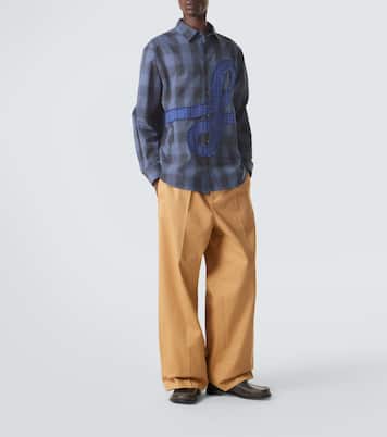 Chemise en popeline de coton à carreaux | Loewe