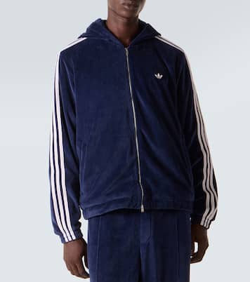 x Wales Bonner – Sweat-shirt à capuche en velours de coton mélangé | Adidas