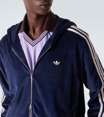 x Wales Bonner – Sweat-shirt à capuche en velours de coton mélangé | Adidas