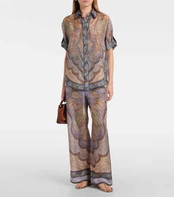 Top Wanderlust de seda estampado | Zimmermann