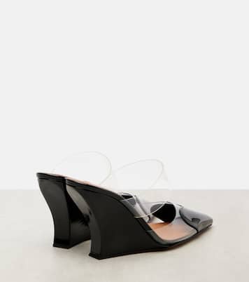 Le Cœur 90 PU and leather wedge mules | Alaïa