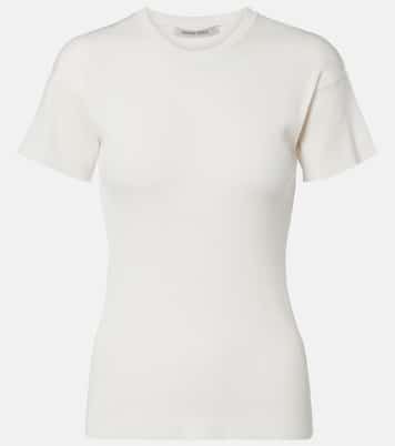 Ribbed-knit cotton and silk T-shirt | Phoebe Philo