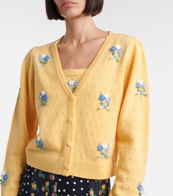 Merinda embroidered pointelle wool cardigan | Rixo