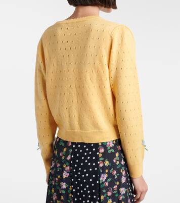 Merinda embroidered pointelle wool cardigan | Rixo