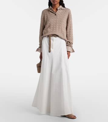Jupe longue en mélange de coton | Brunello Cucinelli