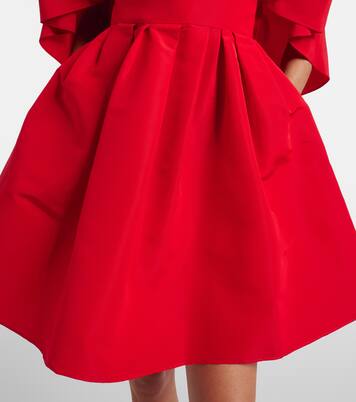Fan gathered silk minidress | Carolina Herrera