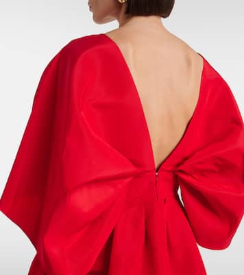 Fan gathered silk minidress | Carolina Herrera
