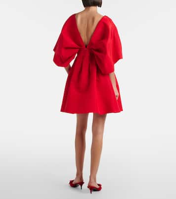 Fan gathered silk minidress | Carolina Herrera