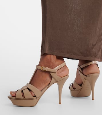 Tribute 105 leather platform sandals | Saint Laurent