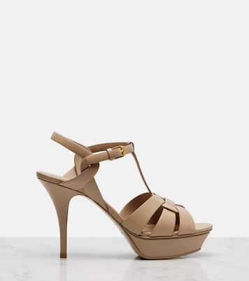 Tribute 105 leather platform sandals | Saint Laurent