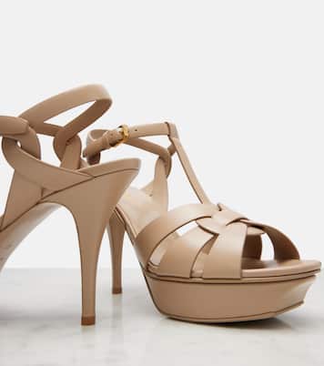 Tribute 105 leather platform sandals | Saint Laurent