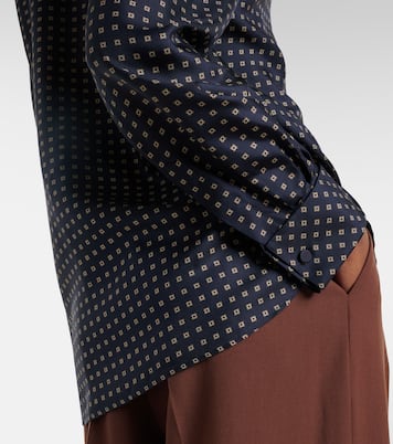 Printed tie-neck silk crêpe de chine blouse | Saint Laurent