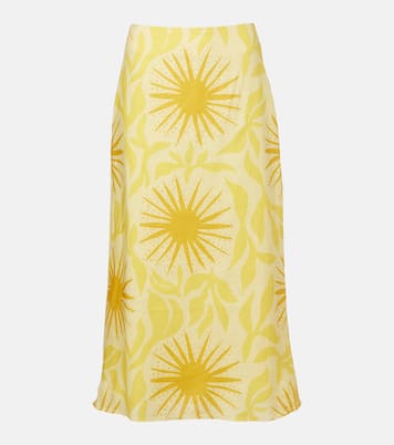 Fabiana printed linen midi skirt | Cala de la Cruz