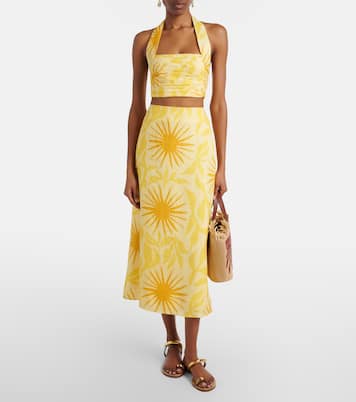 Fabiana printed linen midi skirt | Cala de la Cruz