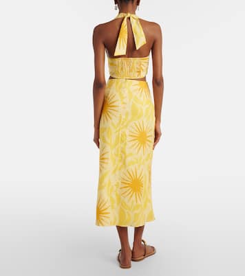 Fabiana printed linen midi skirt | Cala de la Cruz