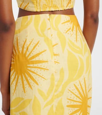 Fabiana printed linen midi skirt | Cala de la Cruz