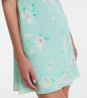 Lace-trimmed floral silk minidress | Alessandra Rich