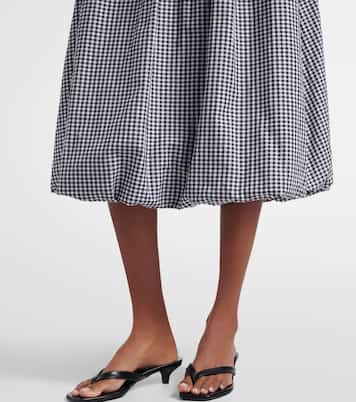 Alba gingham cotton poplin midi skirt | Bananhot