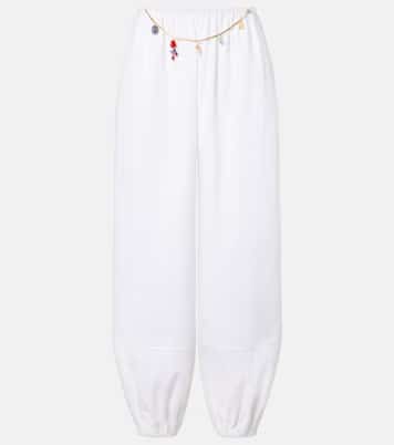 Embellished cotton tapered pants | Stella McCartney