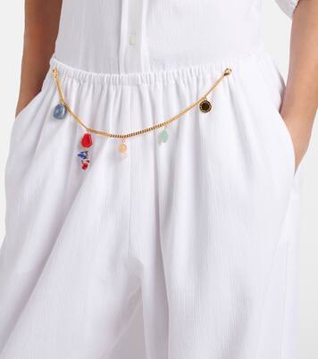 Embellished cotton tapered pants | Stella McCartney