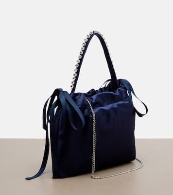 Drawstring Mini embellished satin top-handle bag | Jimmy Choo