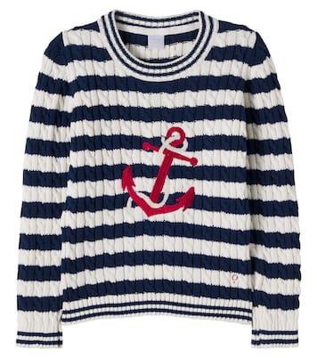 Cable-knit striped cotton sweater | Pepa London