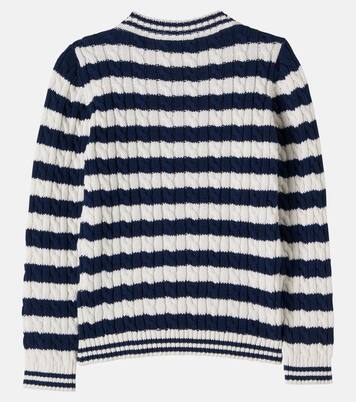 Cable-knit striped cotton sweater | Pepa London