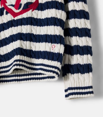 Cable-knit striped cotton sweater | Pepa London