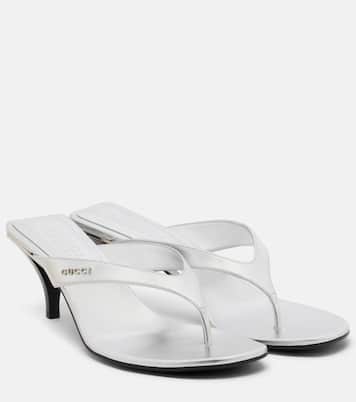 Sandalen Vittoria aus Metallic-Leder | Gucci