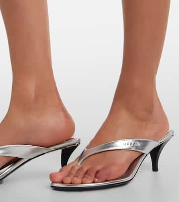 Sandalen Vittoria aus Metallic-Leder | Gucci