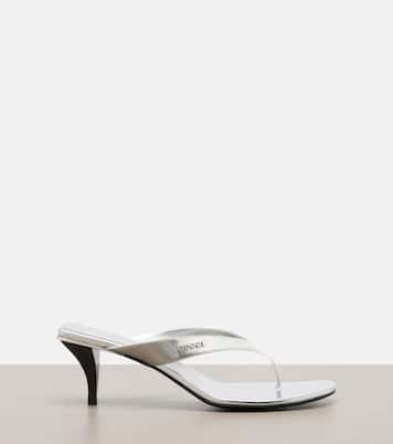 Sandalen Vittoria aus Metallic-Leder | Gucci