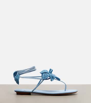Sandali Calypso in rafia con pelle | Aquazzura