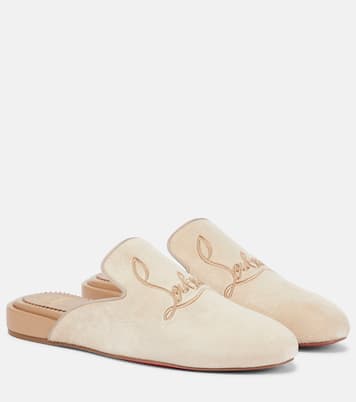 Navy Coolito Donna suede slippers | Christian Louboutin