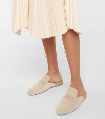 Navy Coolito Donna suede slippers | Christian Louboutin