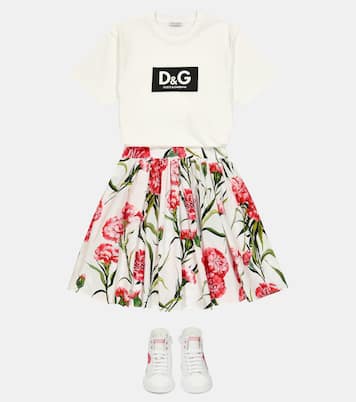 Floral-print cotton top | Dolce&Gabbana Kids