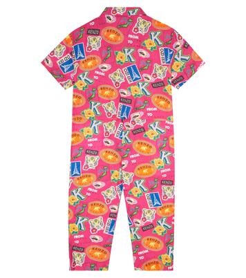 Printed linen and cotton jumpsuit | Kenzo Kids