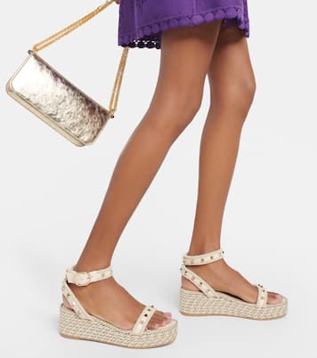 Espadrillas Rockstud in pelle con zeppa | Valentino Garavani