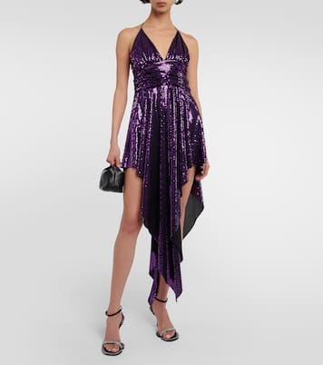 Robe midi asymétrique à sequins | Alexandre Vauthier