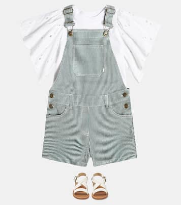 Saga striped denim overalls | Bonpoint