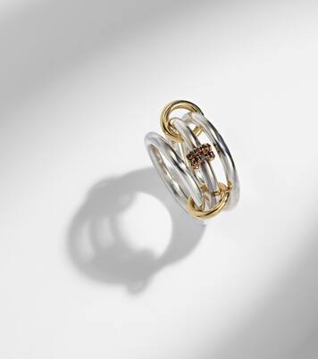 Anillo Dion SG de plata de ley con diamantes negros | Spinelli Kilcollin