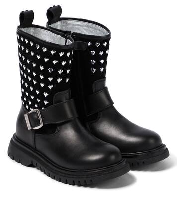 Embellished leather boots | Monnalisa